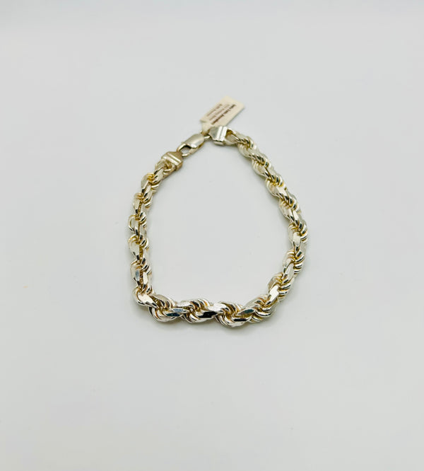 Real 925 Sterling Silver Rope Bracelet