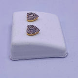 Genuine 10KT Gold 0.037 CTW  Heart shaped Diamond Earrings