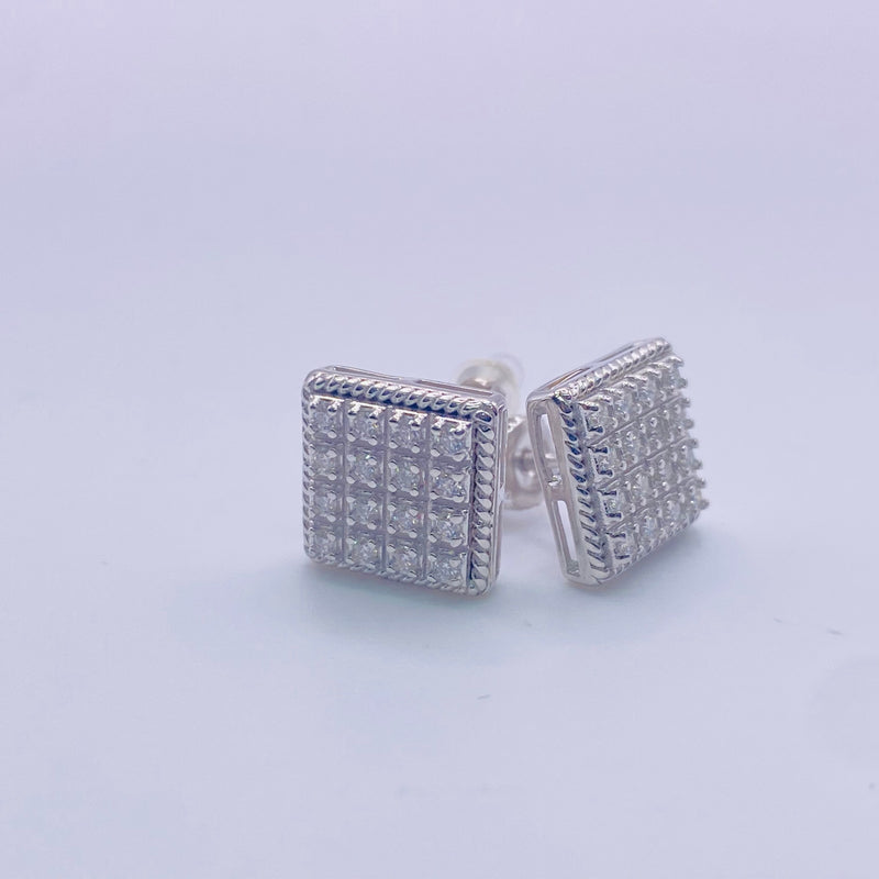 Real 925 sterling Silver Moissanite 0.27 CTW Sparkling Square Stud Earrings