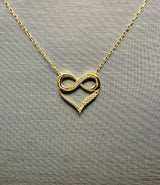 Real 10KT Gold Chain & ‘Love Infinite’ Charm with Cubic Zirconia Stones