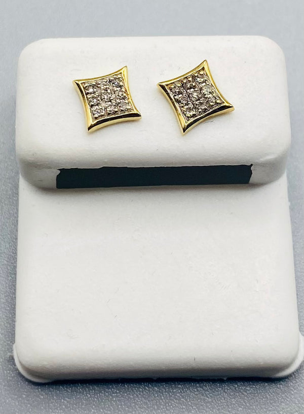 Genuine 10KT Gold & 0.25 CTW Diamond Earrings