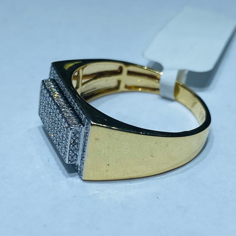 Real 10KT Gold & 0.38CTW Diamond Men Ring