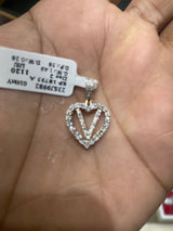 Real 10KT Gold with 0.28CTW Diamond Charm Letter “V”