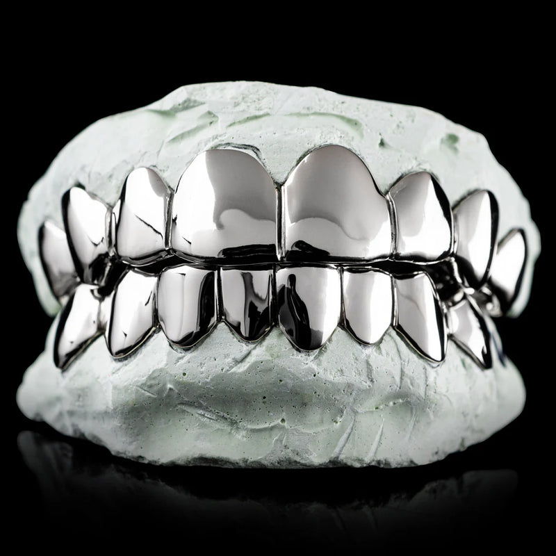 925 Sterling Silver Solid Deep Cuts Grillz - Custom Made