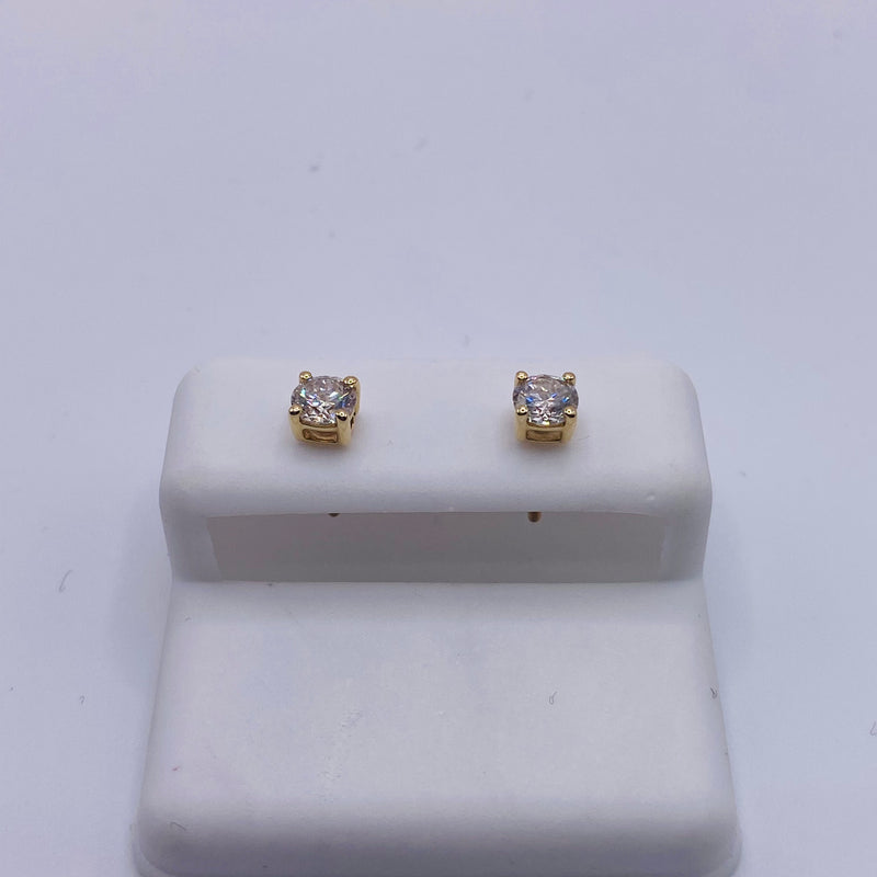 Real 14kt SOLITARY Gold& 0.79CTW Diamond Earring