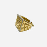 Real Bossy 10kt Gold &0.875 Diamond Nugget Men’s Ring