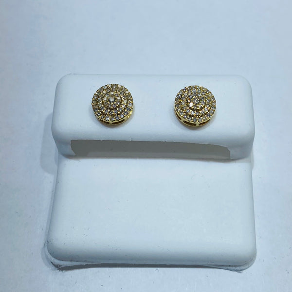 Real 10KT Gold & 0.27 CTW Diamond Earrings