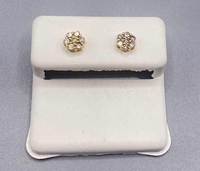 Genuine 14 KT Gold Diamond Earrings 0.25 CTW