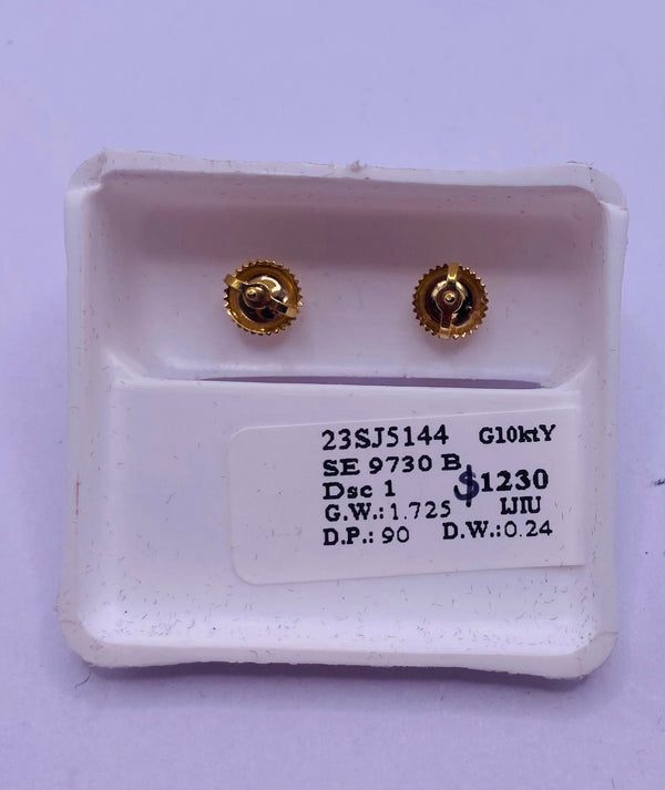 Genuine 10KT Gold 0.24 CTW Diamond Earrings