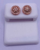 Genuine 10KT Rose Gold 0.20 CTW Diamond Earrings