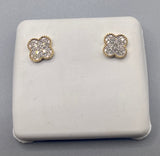 Genuine 10 KT Gold Diamond Earrings 0.13 CTW