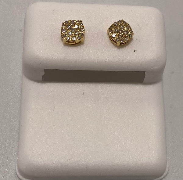 Genuine 10KT Gold 0.15 CTW Diamond Earrings