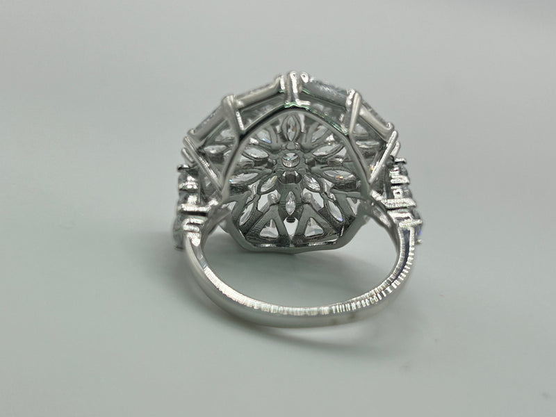 925 Sterling Silver Floral Ladies Ring