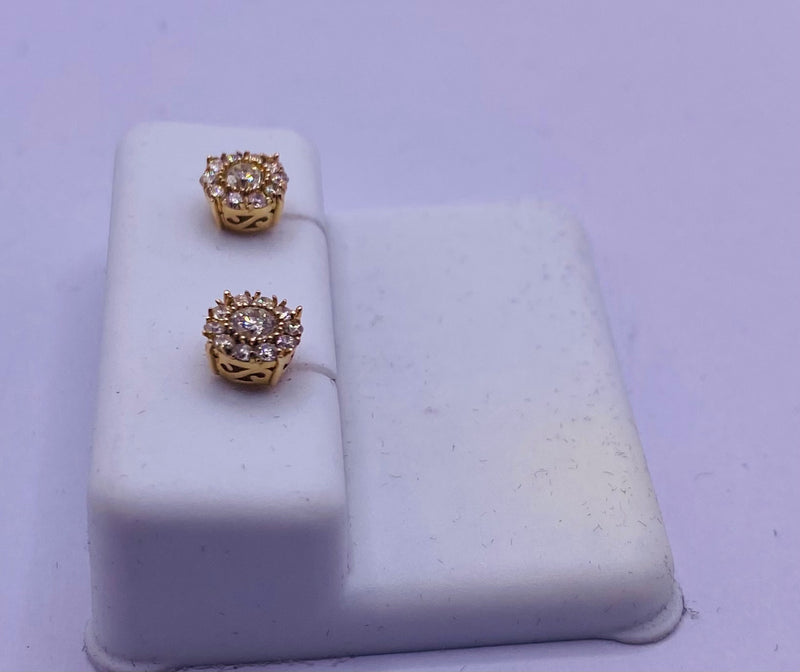 Genuine 10KT Gold 0.5 CTW Diamond Earrings