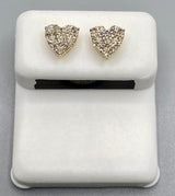 Genuine 10KT Gold & 0.25 CTW Heart Diamond Earrings