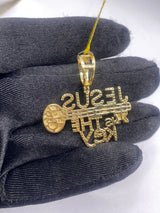 Real 10KT Gold with 0.99 CTW Diamond “Jesus is the Key” Charm