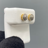 Genuine 10KT Gold & 0.28 CTW Circle Diamond Earrings