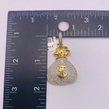 Real 10KT Gold with 1.95 CTW Diamond “$Money Bag$” Charm