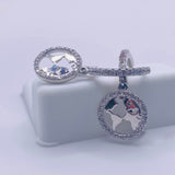 925 Sterling Silver Stylish CZ Globe Hoop Earrings