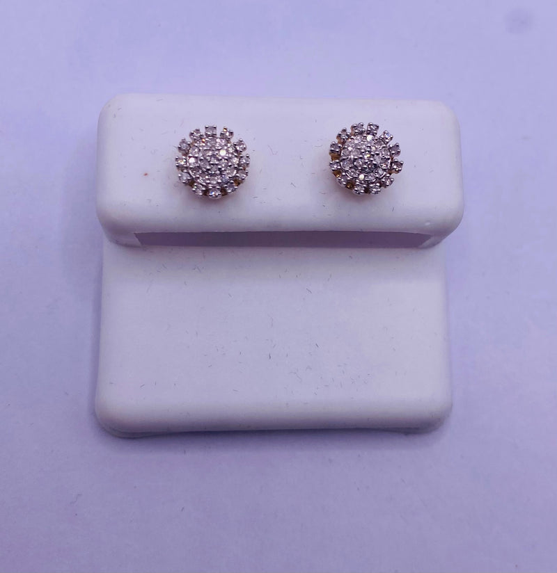 Genuine 10KT Gold 0.18CTW Diamond Earrings