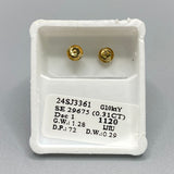 Genuine 10KT Gold & 0.31 CTW Square Diamond Earrings