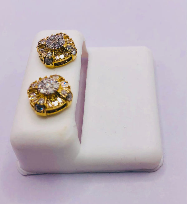 Genuine 10KT Gold &  CTW Diamond earrings