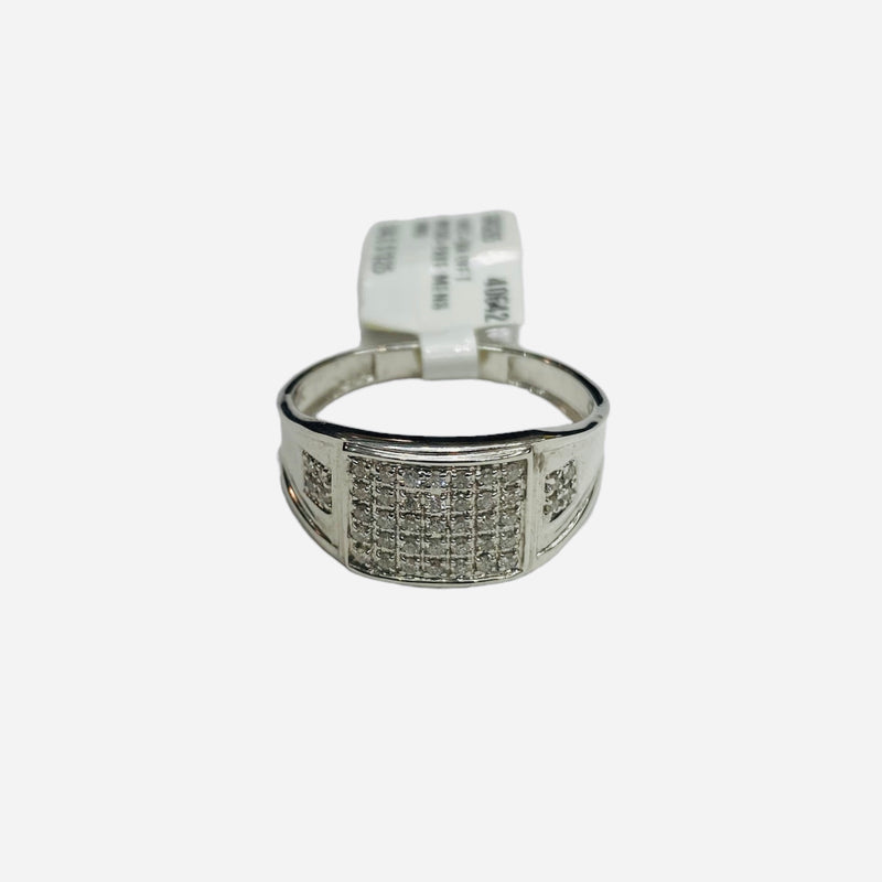 Real 10kt White Gold and 0.25CTW Diamond Men’s Ring