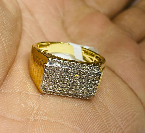 Real 10KT Gold & 0.39CTW Diamond Men Ring