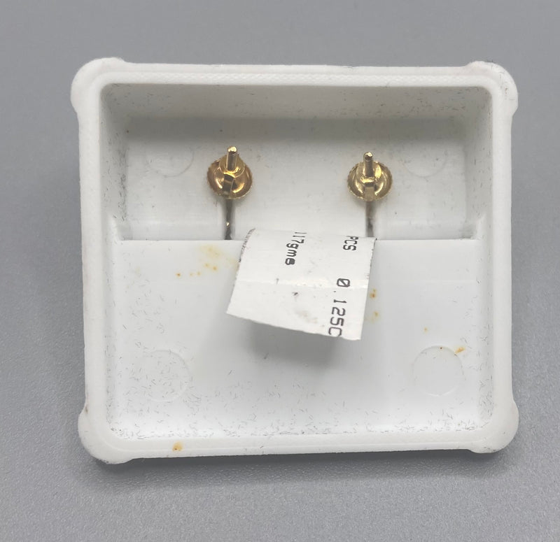 Genuine 10 KT Gold Diamond Earrings 0.125 CTW