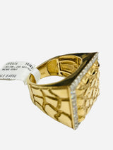 Real Bossy 10kt Gold &0.875 Diamond Nugget Men’s Ring