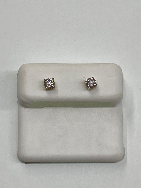 Real 10kt Gold & 0.49 CTW Diamond Earrings