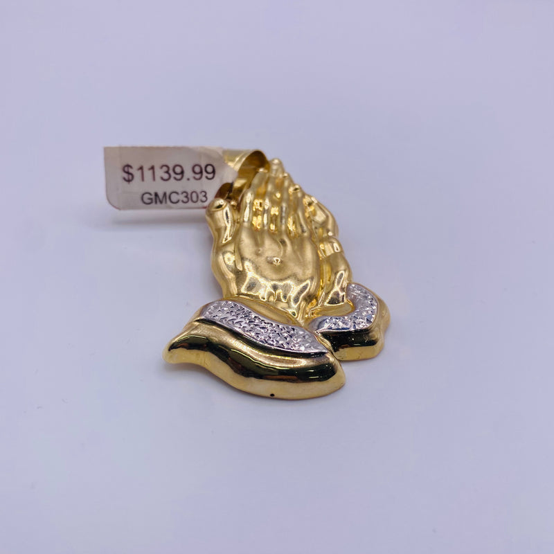 Real 10KT Gold Praying Hands Charm 7.6 grams