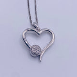 925 Sterling Silver & 0.15CTW Diamond Charm with Heart