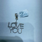 Real 10KT Gold & 0.41CTW Diamond “I LOVE YOU” Charm