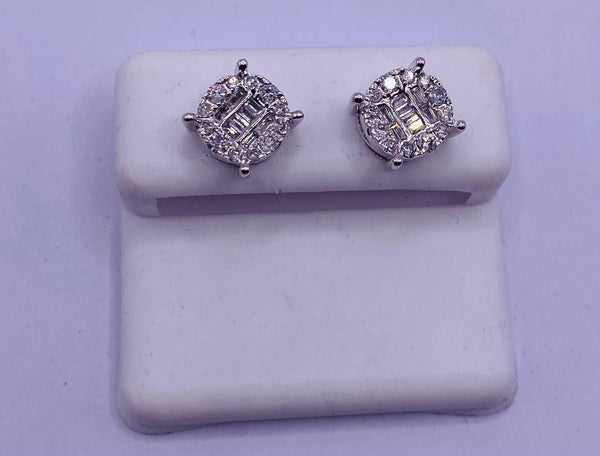 Genuine 10KT White Gold 0.61CTW Diamond Earrings