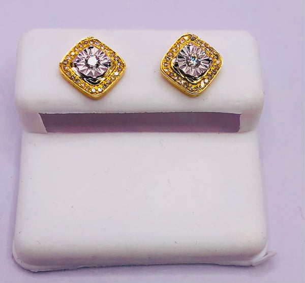 Genuine 10KT Gold & 0.20 CTW Diamond earrings