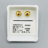 Genuine 10KT Gold 0.19 CTW Square Diamond Earrings