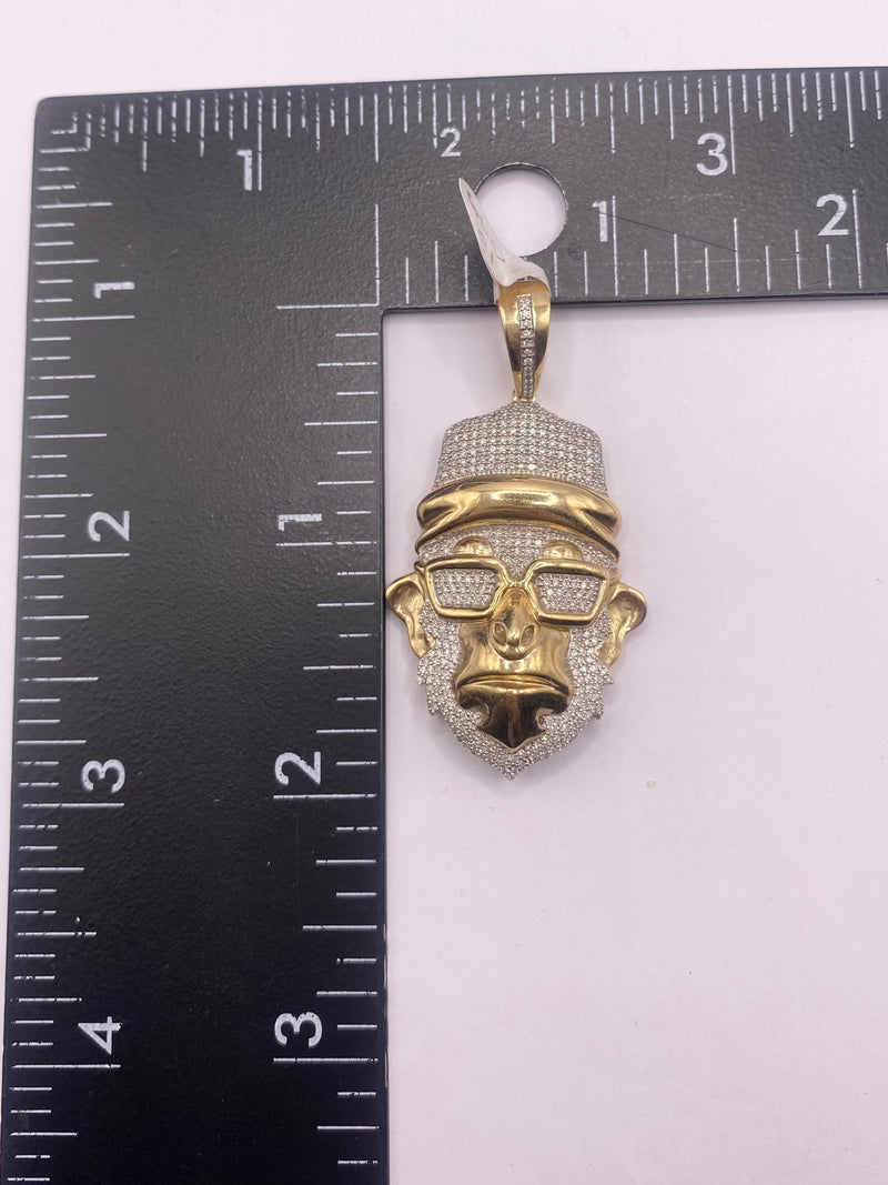 Real 10KT Gold with 0.89 CTW Diamond “Monkey” Charm