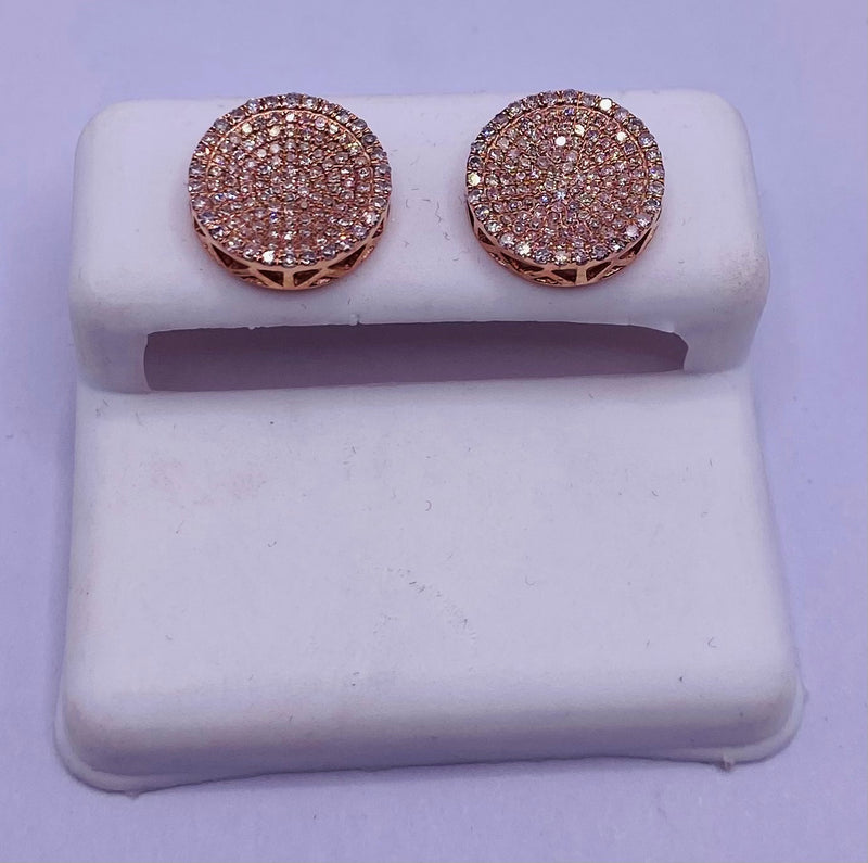 Genuine 10KT Rose Gold 0.50 CTW  Diamond Earrings