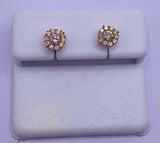 Genuine 10KT Gold 0.5 CTW Diamond Earrings