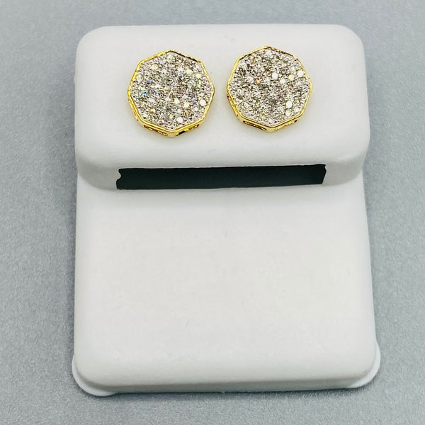 Genuine 10KT Gold 0.08 CTW Diamond Earrings