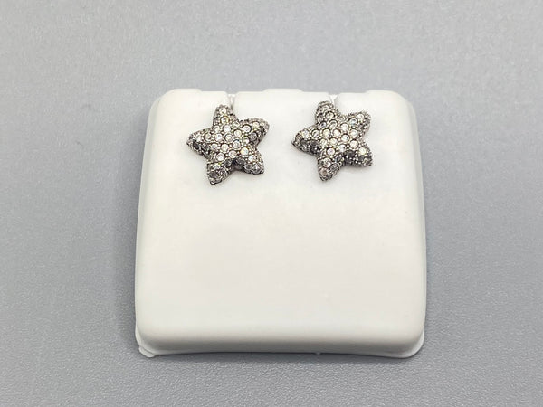 925 Sterling Silver Star Earrings with Cubic Zirconia