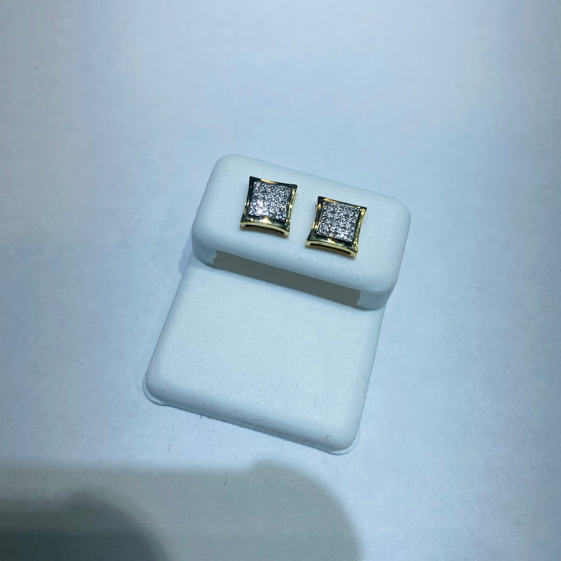 Real 10KT Gold & 0.1CTW Diamond Earrings