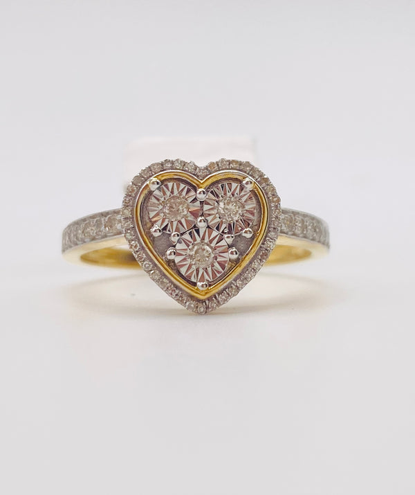 Real 10KT Gold & 0.32CTW Diamond Ladies Ring