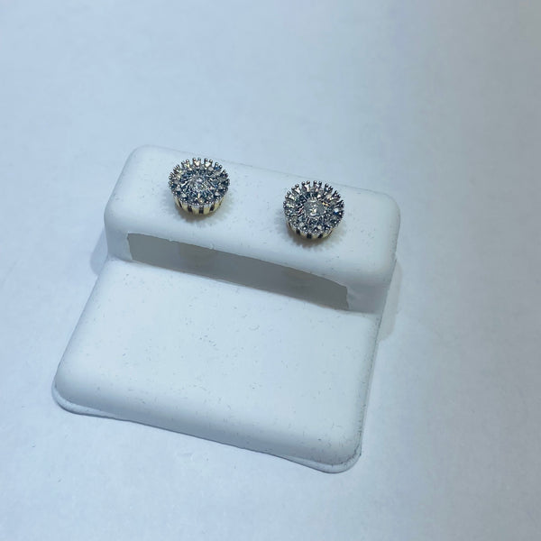 Real 10KT Gold & 0.21CTW Diamond Earrings