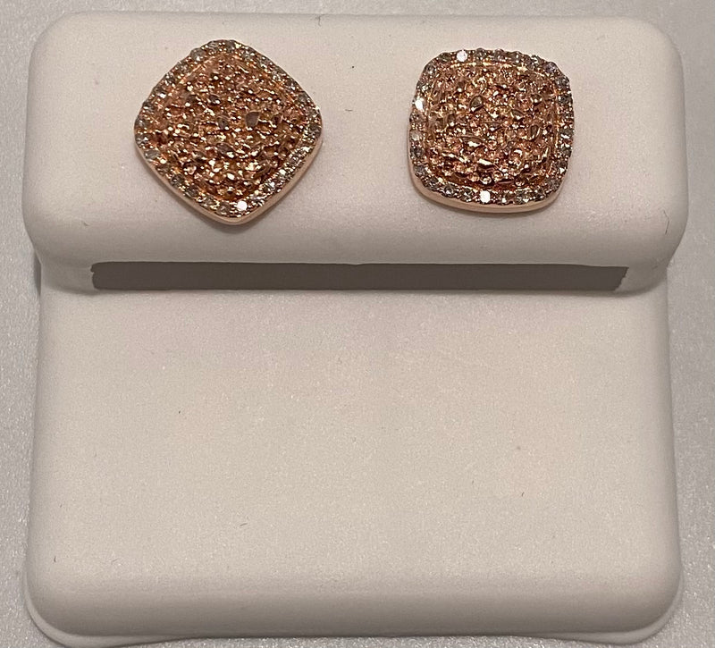 Genuine 10KT Rose Gold 0.25 CTW small round Diamond Earrings