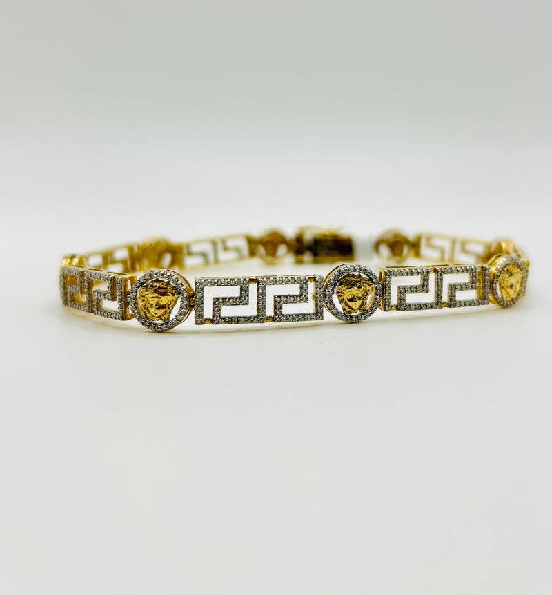 Real 10KT Yellow Gold & 1.35CTW Diamond Bracelet