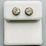 Genuine 10KT Gold 0.58 CTW Round Diamond Earrings