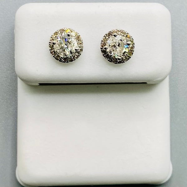 Genuine 10KT Gold 0.58 CTW Round Diamond Earrings