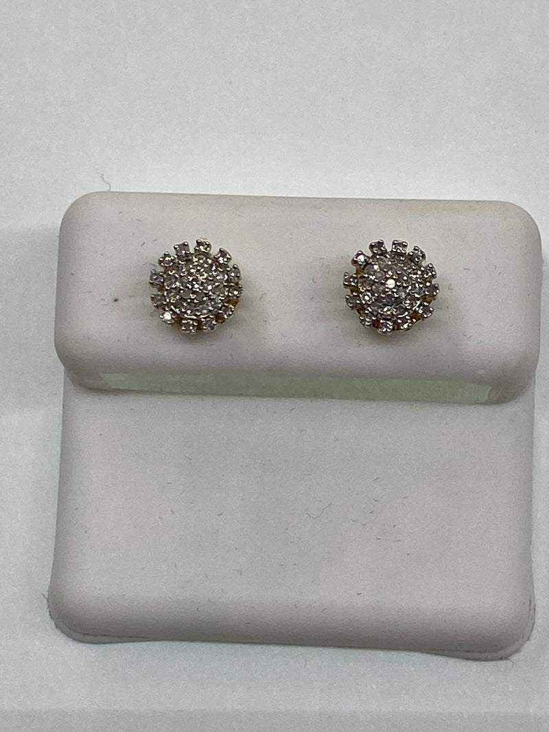 Genuine 10kt Gold & 0.18 CTW Diamond Earrings.